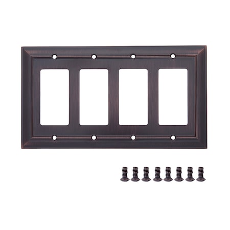 South Main Hardware Quadruple Gang Wall Plate, Oil Rubbed Bronze SH564-OR-1